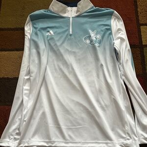 Adidas Baby Blue/White Men's 1/4 Zip Size XL - Kansas City Basketball
